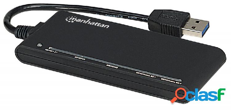 Manhattan Lector de Memoria 101653, 62 en 1, USB 3.0, Negro