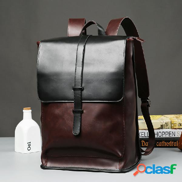 Mochila de cuero retro para hombre Mochila de viaje