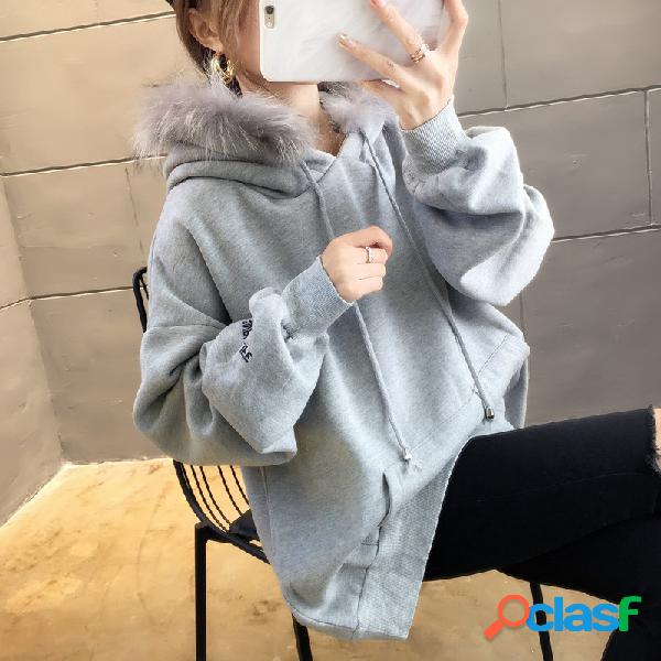 Plus engrosamiento Plus suéter sudaderas con capucha de