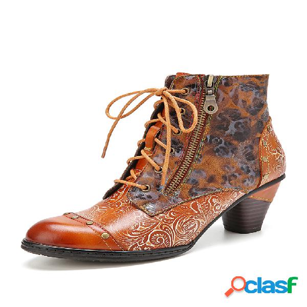 SOCOFY Corto con cremallera lateral con cordones y puntera