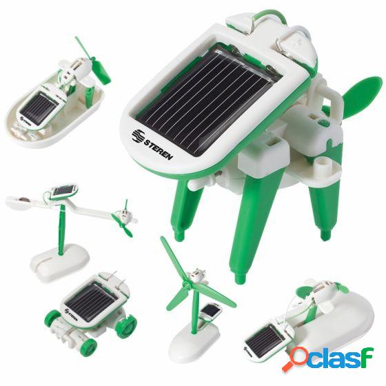 Steren Kit Solar 6 en 1 para Armar K-555, Verde/Blanco