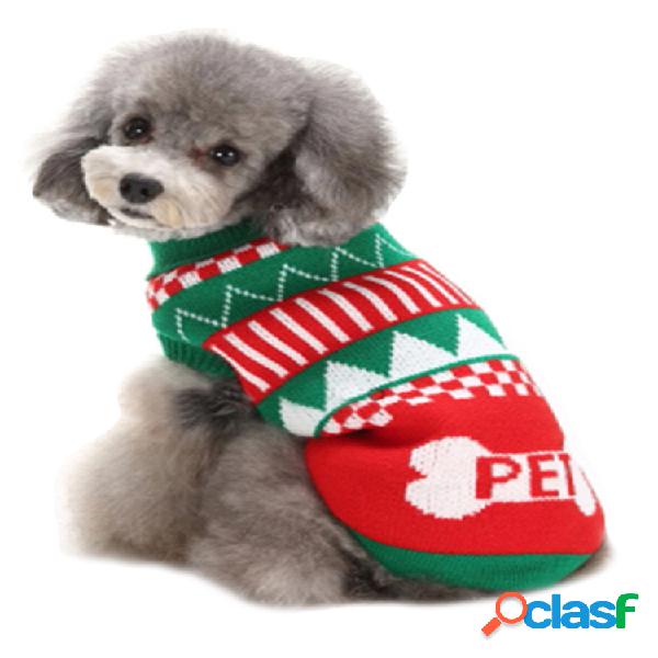 Suéter para mascotas con tema navideño Perro Gato Jersey