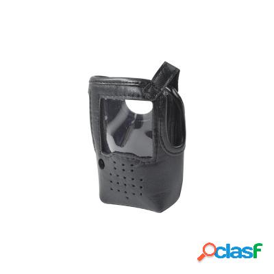 Syscom Funda Reforzada de Piel FSMIC-F52, Negro, para ICOM