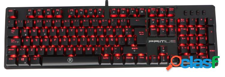 Teclado Gamer Primus Ballista 100T LED Rojo, Teclado