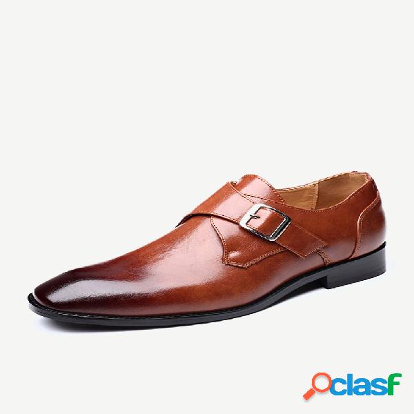 Zapatos casuales formales de negocios con punta cuadrada y