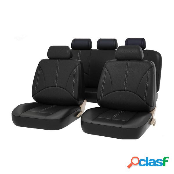 9 PCS Cuero de PU Coche Funda de asiento Juego completo