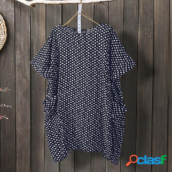 Estampado de lunares irregular Plus Talla Vestido con