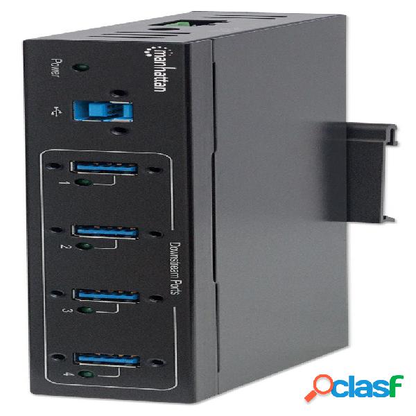 Manhattan Hub USB 3.2 Macho - 4x USB 3.2 Hembra, 5000