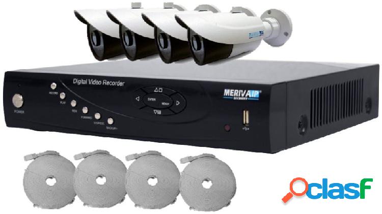 Meriva Technology Kit de Vigilancia NVR-106KIT de 4 Cámaras