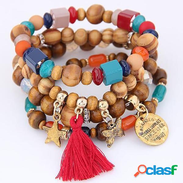 Mezcla retro con cuentas de color pulsera Bohemian Butterfly