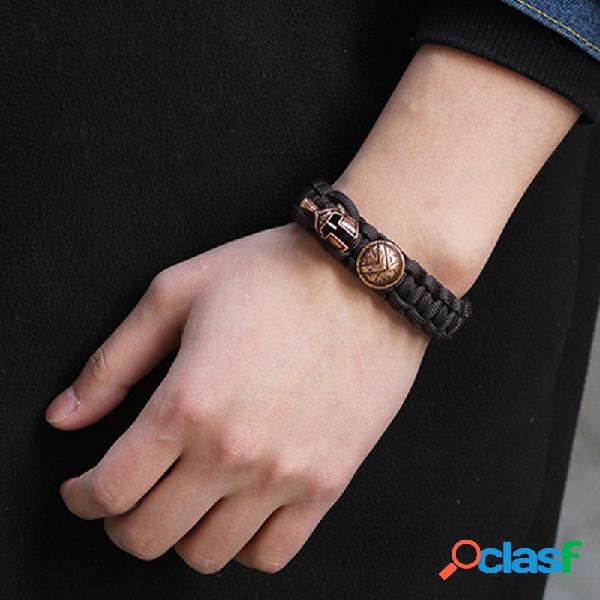 Moda al aire libre Pulsera tejida a mano Paraguas Cuerda