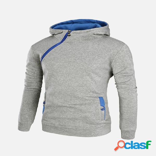 Sudadera con capucha casual deportiva gruesa con cremallera
