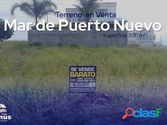 Terreno en venta Mar de Puerto Nuevo $25,000 dlls.