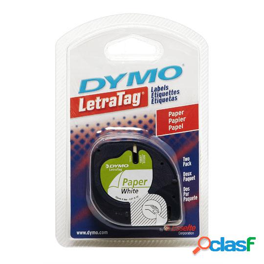 Cinta Berol para Dymo LetraTag, Paquete de 2 Piezas, Negro