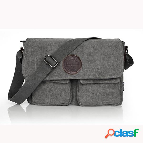 Hombres Retro Crossbody Shoulder Bolsa Canvas Shoulder Bolsa