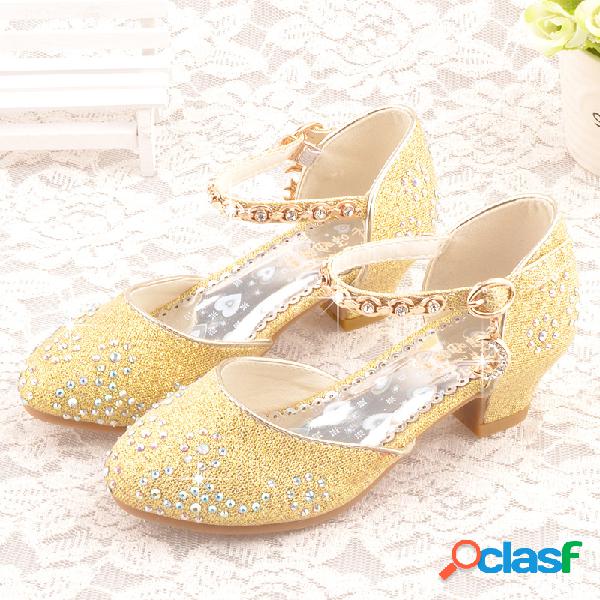 Niñas brillantes Rhinestone princesa elegante gatito