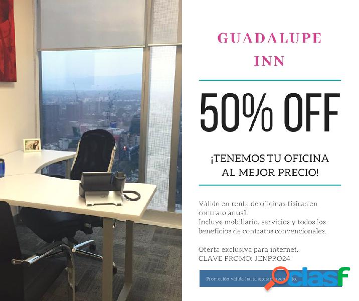 Oficina equipada en Guadalupe Inn ¡Oferta Web!