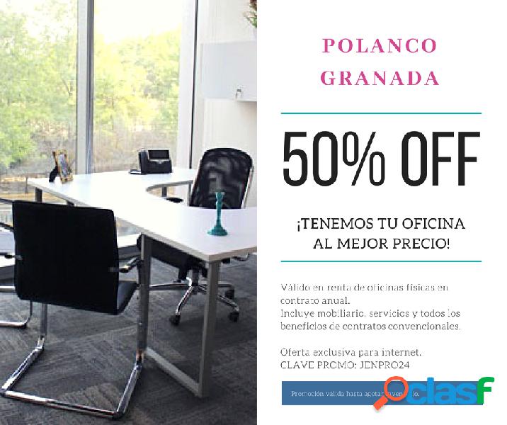 Oficina equipada en Polanco ¡Oferta web!