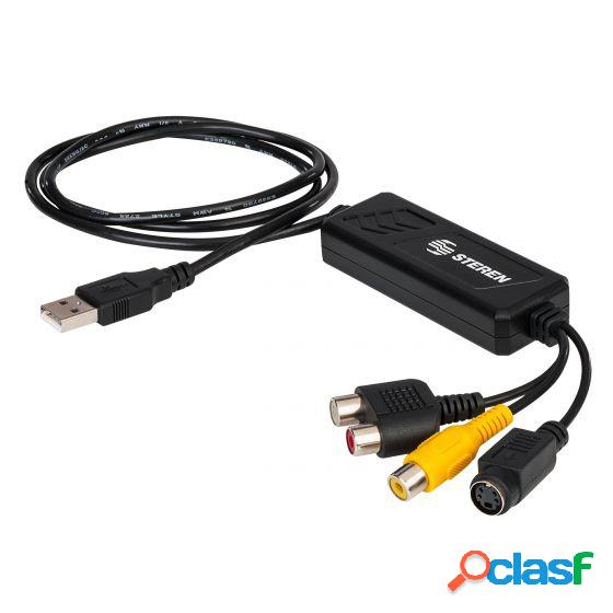 Steren Capturadora de Video RCA/S, USB 2.0, 720 x 570, Negro