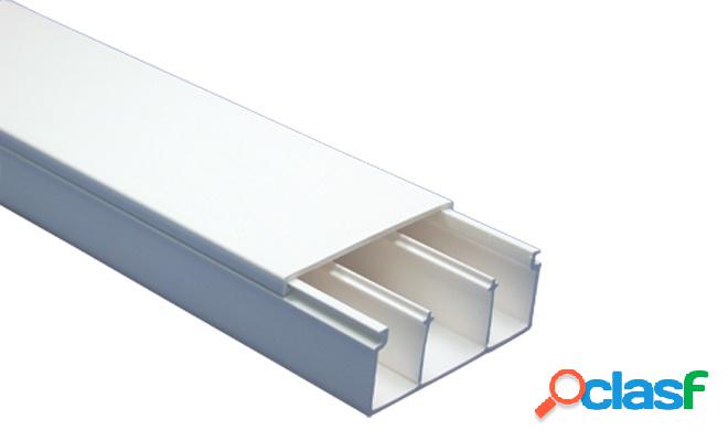 Thorsman Canaleta de Tres Vías PVC 2.5 Metros, Blanco