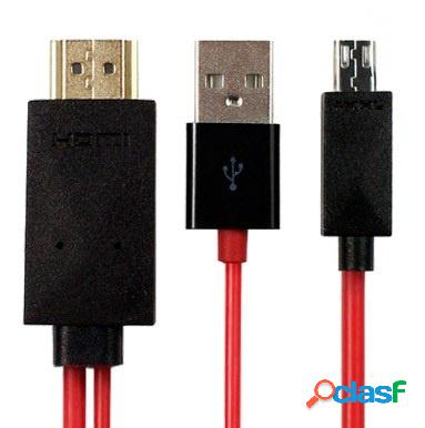 BRobotix Cable para Tablet MHL, HDMI Macho - USB/micro USB