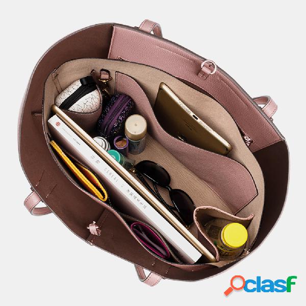Mujer 2PCS PU Llavero Multibolsillos de gran capacidad 15.6