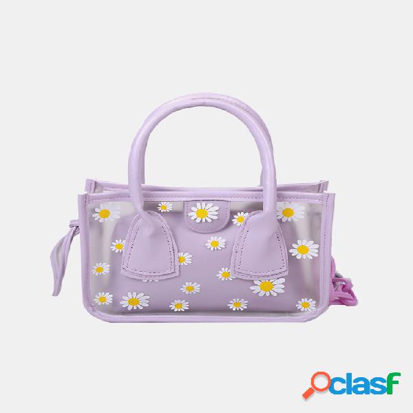 Mujer 2PCS Tas Selempang Motif Bunga Daisy Bahan Pvc