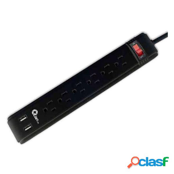 Qian Barra Multicontactos EN260, 6 Contactos, 15A, 127V,