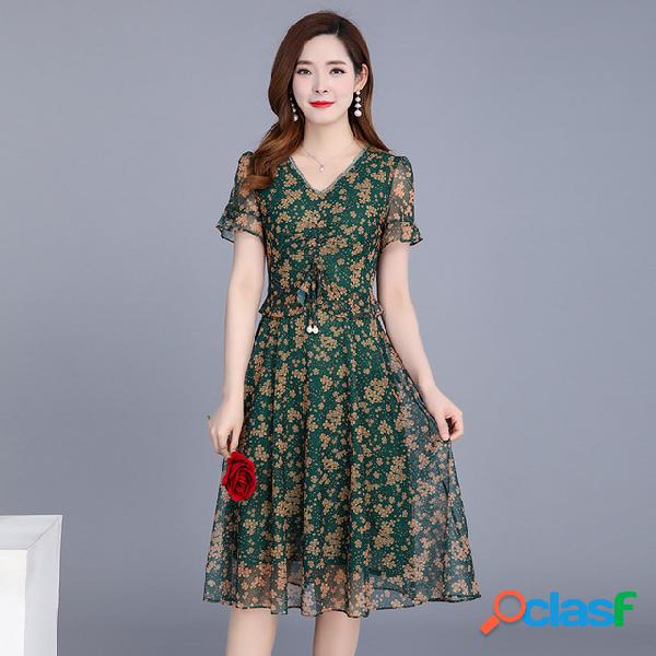 Vestido floral Temporada femenina Nuevo temperamento