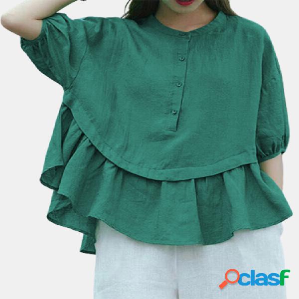 Muñeca con puño elástico plisado de color sólido Plus