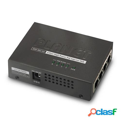 Planet Inyector PoE HPOE-460, 4 Puertos RJ-45, IEEE 802.3af