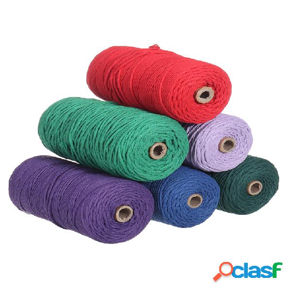 1 pieza 200mx3mm Color Algodón Cuerda Hilo de algodón