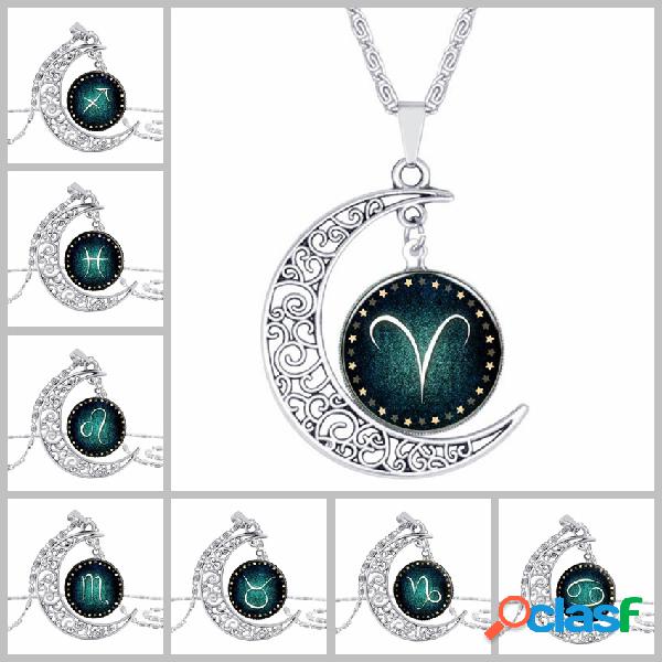Estilo retro Colgante Collar Luminous 12 Constellation