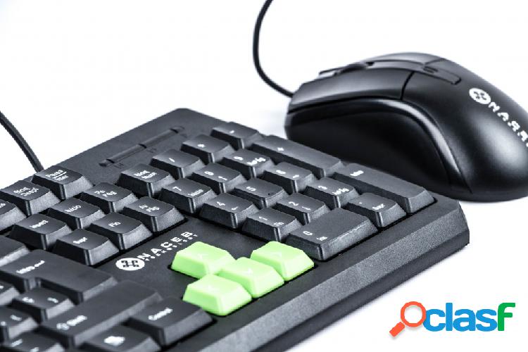 Kit de Teclado y Mouse Naceb NA-457, Alámbrico, USB, Negro