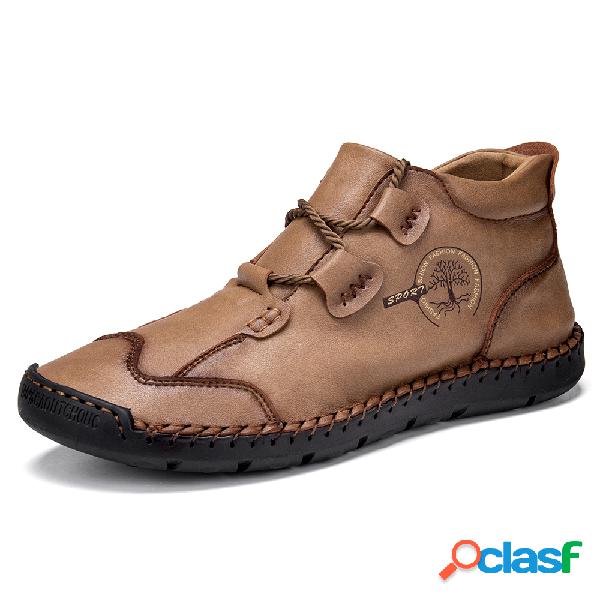 Menico Cordones cosidos a mano para hombre Soft Cuero de