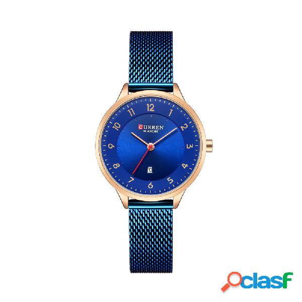 Moda Reloj de cuarzo azul Visualización de fecha Diseño