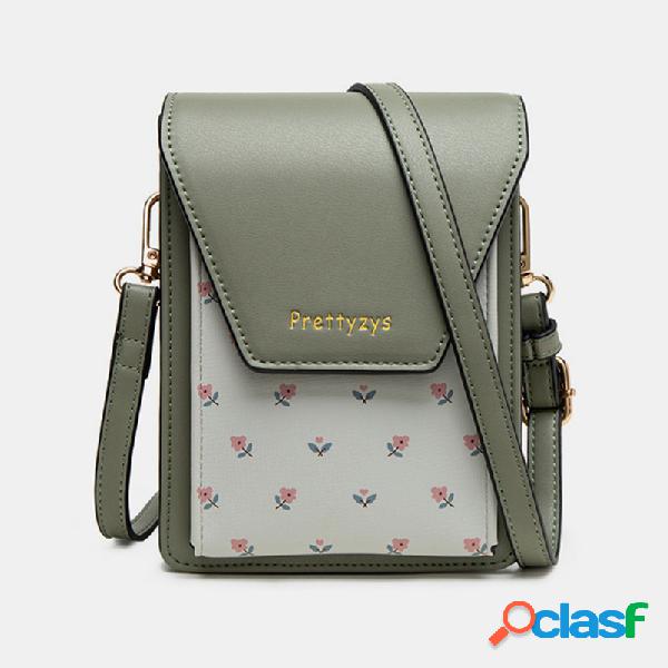 Mujer Patchwork floral 6.3 Inch Teléfono Crossbody Bolsa