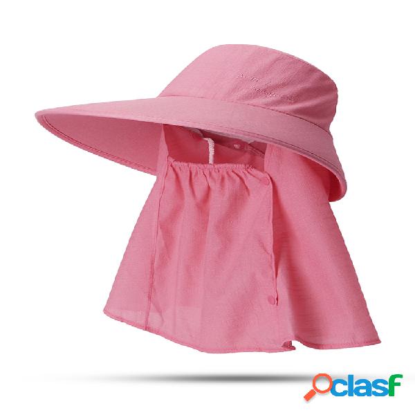 Mujer Verano Protector solar Color sólido Cara Almizcle