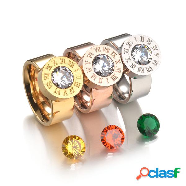 Piedras de gema únicas del acero inoxidable 4 Anillo unisex