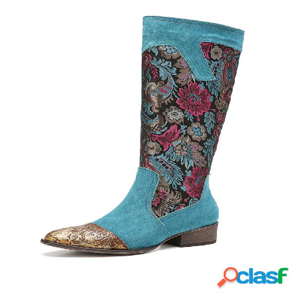 SOCOFY Arbusto de flores Empalme de tela con estampado