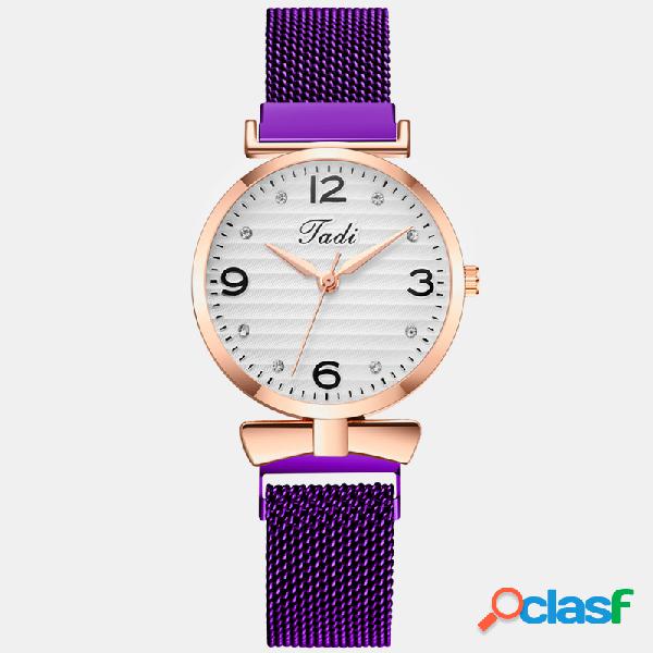 Trendy Simple Wild Mujer Relojes Alloy Mesh Banda Rose Gold