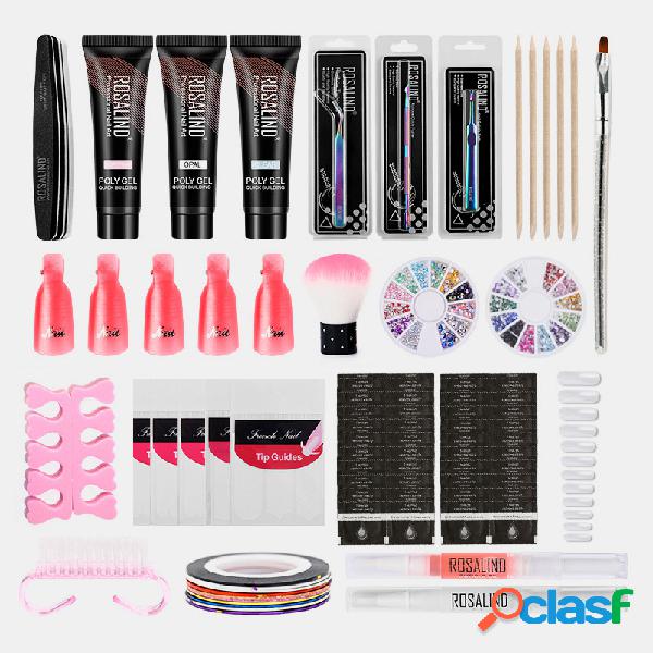 25 piezas Uña Extensión de polietileno Gel herramienta Kit