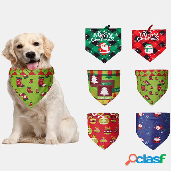 6 piezas bufanda triangular navideña para mascotas saliva