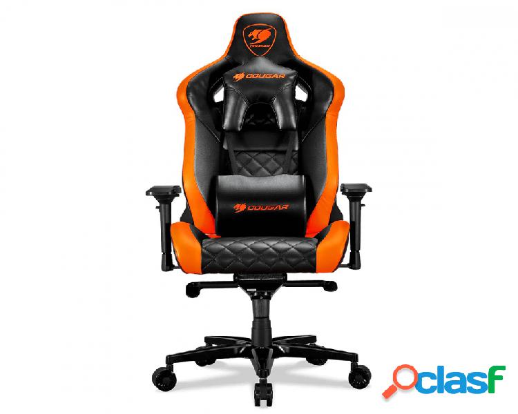 Cougar Silla Gamer Armor Titan, 160Kg, Negro/Naranja