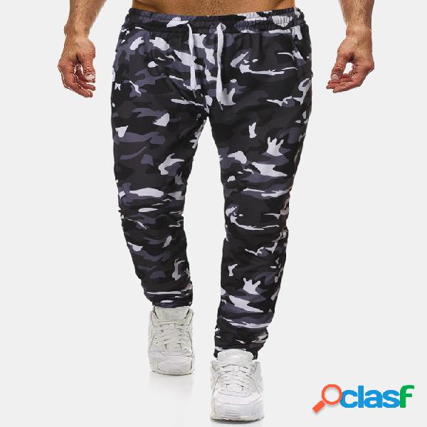 Hombre Algodón Camo Print Sport Casual Regular Fit