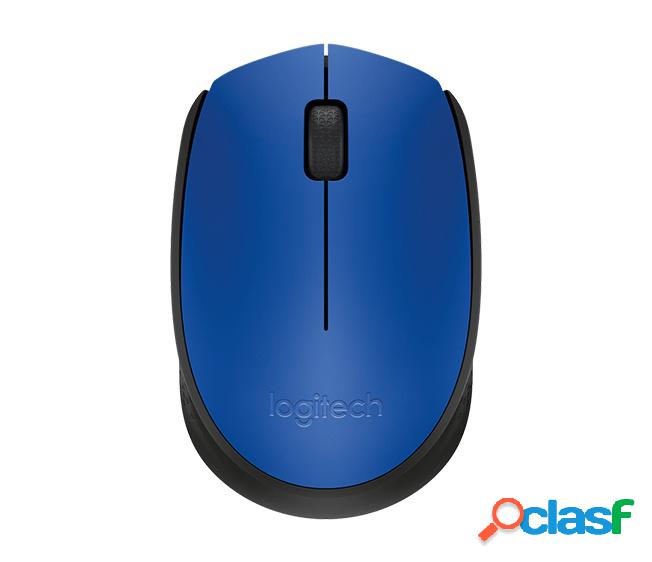 Mouse Logitech Óptico M170, Inalámbrico, USB, Negro/Azul