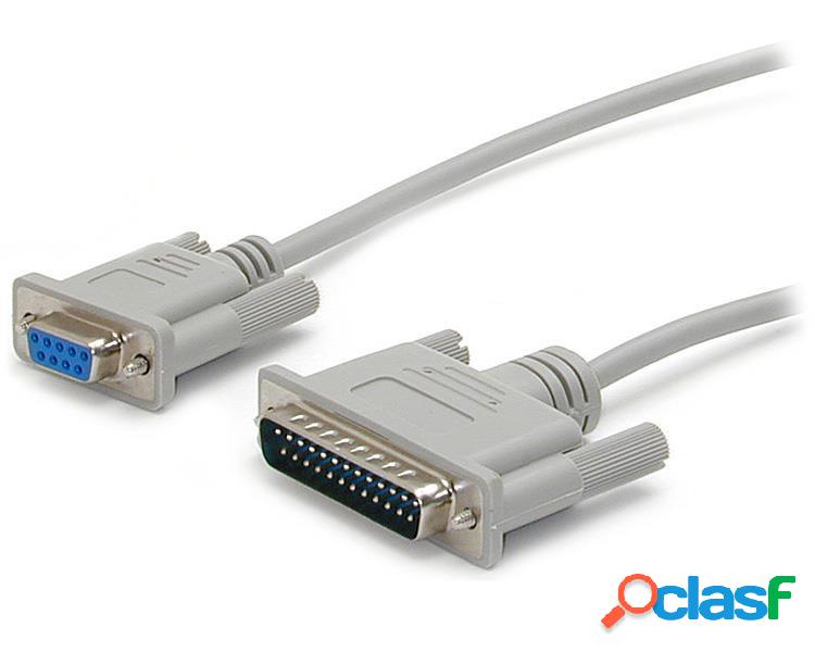 StarTech.com Cable DB25 Macho - DB-9 Hembra, 3 Metros, Gris