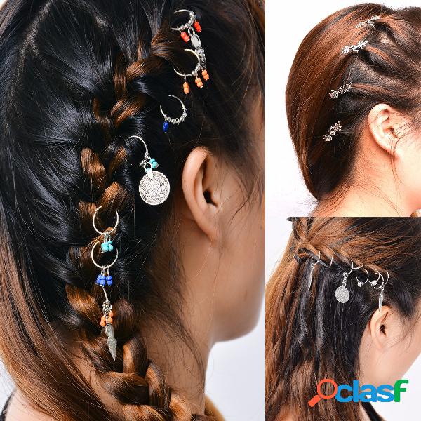 Trendy Leaves Coin Cabello Clip DIY Cabello Colgante