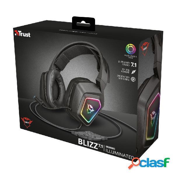 Trust Audífonos Gamer GXT 450 Blizz RGB 7.1, Alámbrico, 2