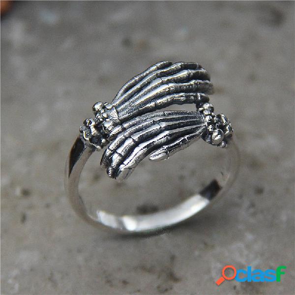 vendimia 925 Anillo de cola de plata dominante Cráneo